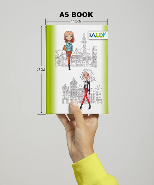 Diary Notebook A5 Size 80 GSM Ruled 200 Pages (Multi-color)