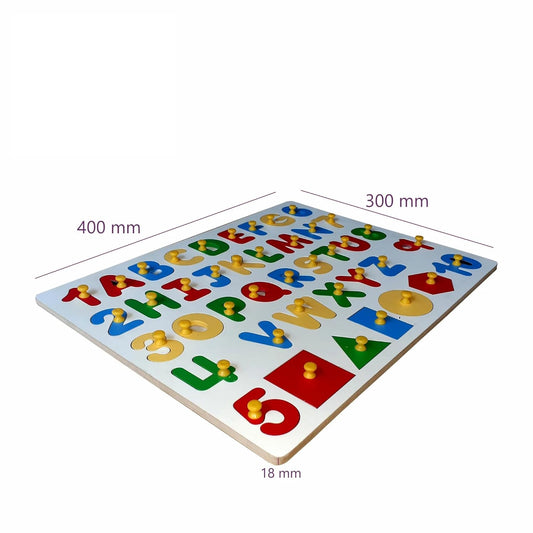 Alphabet Numbers and Shapes Educational Puzzle for Kids Early Learning