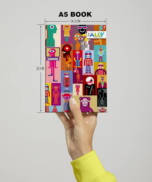 Diary Notebook A5 Size 80 GSM Ruled 200 Pages (Multicolour)