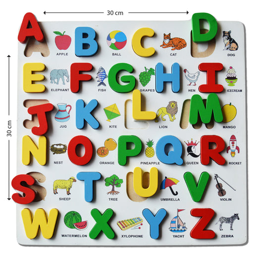 Wooden Alphabets with picture educational puzzle board for kids early learning