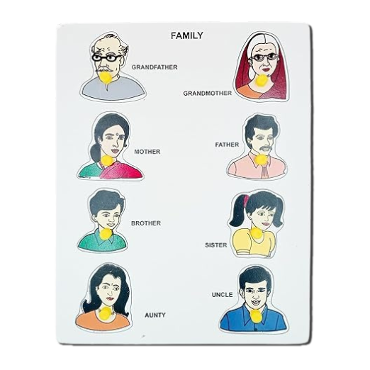 The Ally Wooden Puzzle Board, Educational Learning Toy for Kids (My Family)