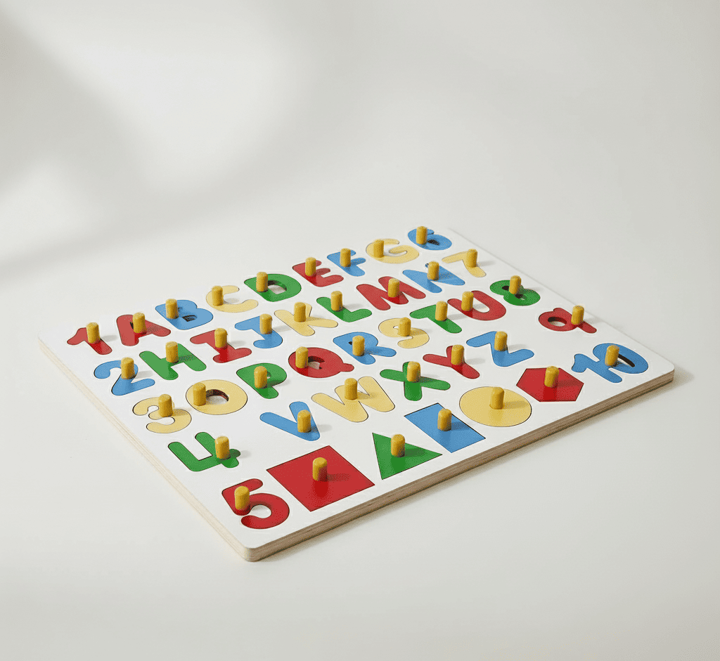 Alphabet Numbers and Shapes Educational Puzzle for Kids Early Learning