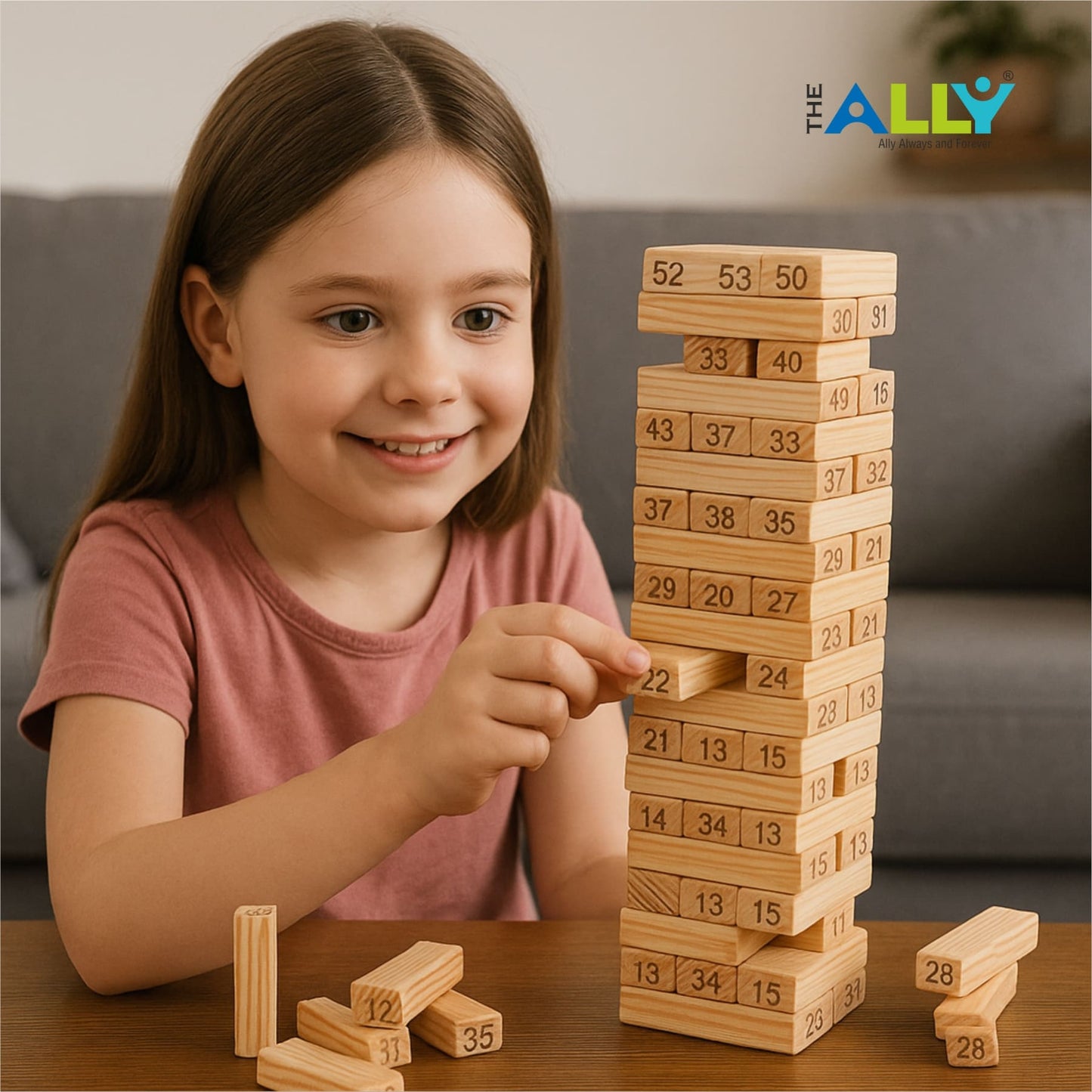 Wooden Tumbling Tower Building Blocks for kids and adults