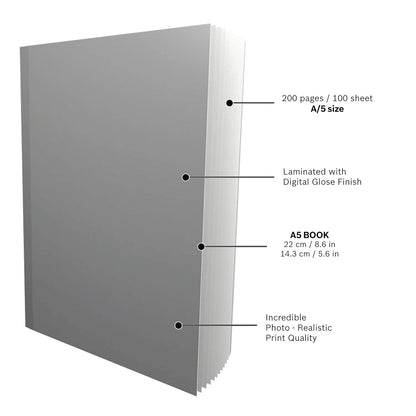 Diary Notebook A5 Size 80 GSM Ruled 200 Page
