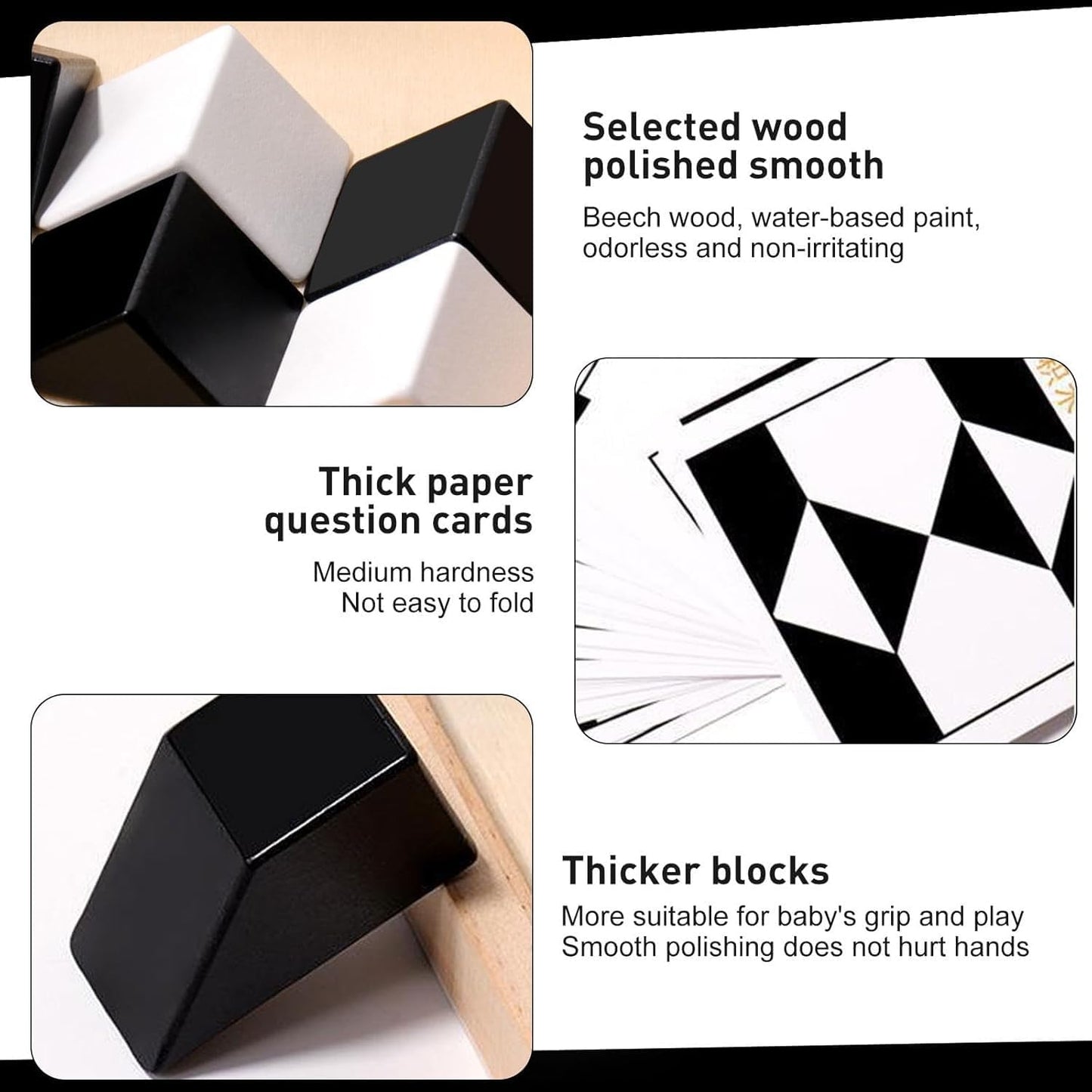 Wooden Hidden Building Blocks Puzzle Game with 40 Double Sided Cards