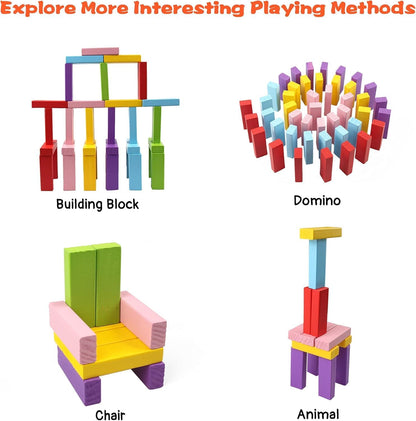 Wooden 54 Building Block, Party Game, Tumbling Tower Game for Kids and Adults