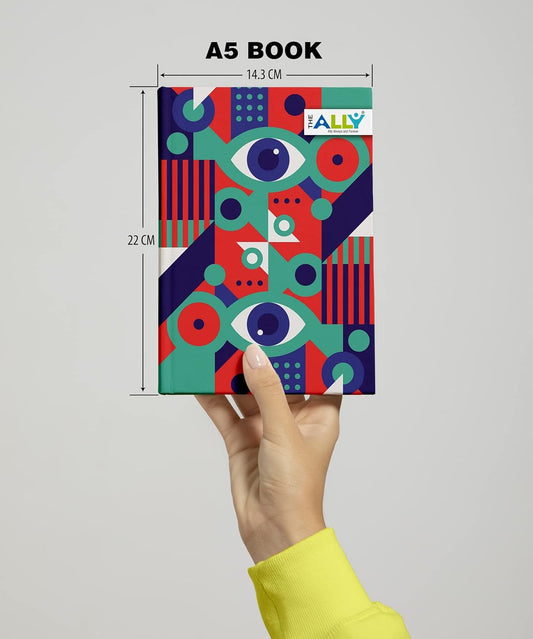 Diary Notebook A5 Size 80 GSM Ruled 200 Pages (Multicolor)