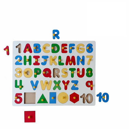 Alphabet Numbers and Shapes Educational Puzzle for Kids Early Learning