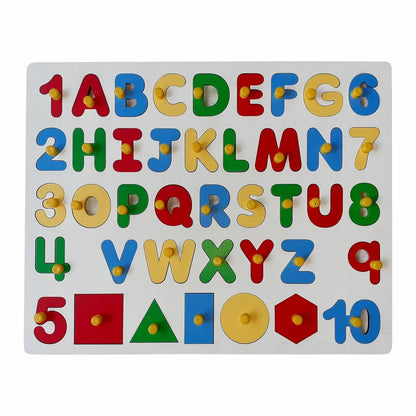 Alphabet Numbers and Shapes Educational Puzzle for Kids Early Learning