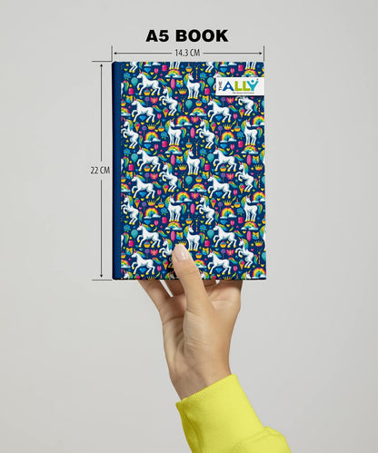 Diary Notebook A5 Size 80 GSM Ruled 200 Pages (Blue)