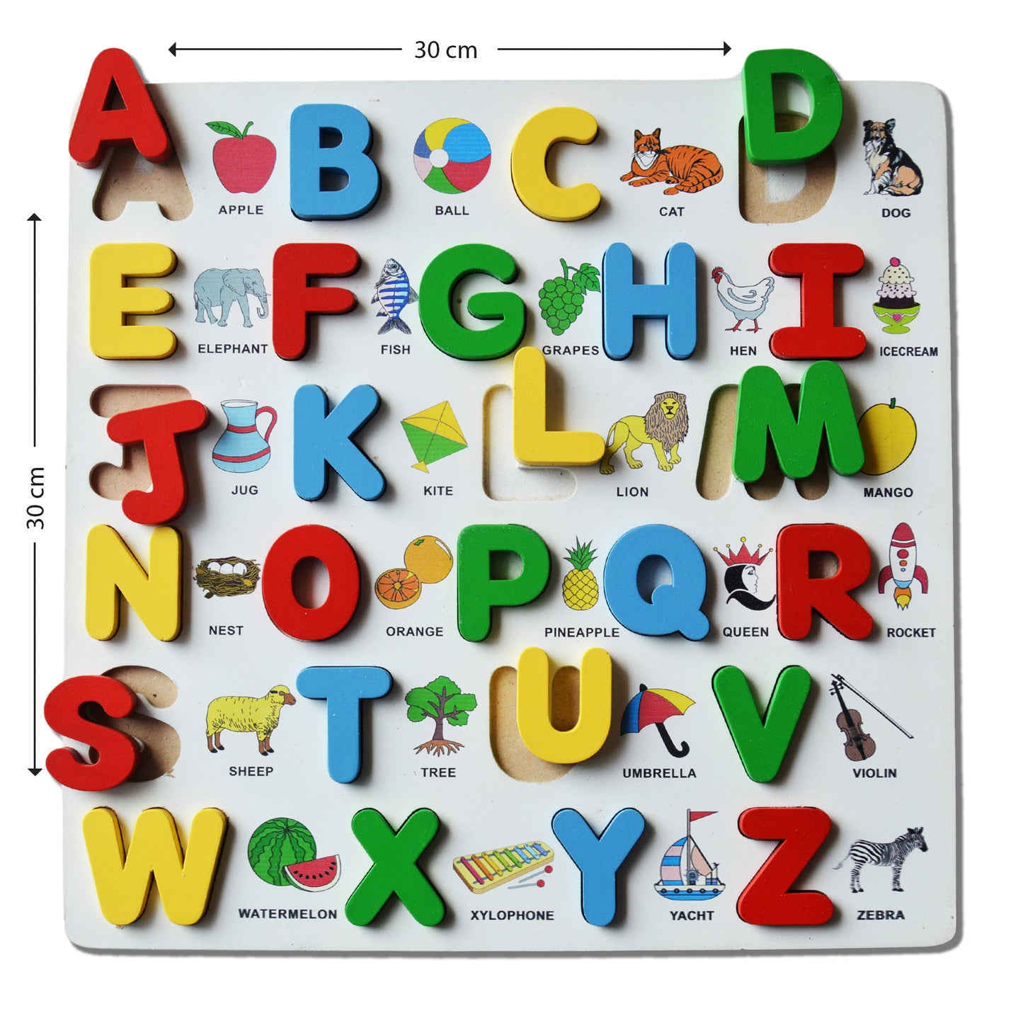 Wooden Alphabets with picture educational puzzle board for kids early learning