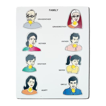 The Ally Wooden Puzzle Board, Educational Learning Toy for Kids (My Family)