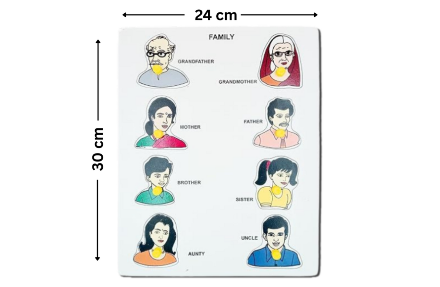 The Ally Wooden Puzzle Board, Educational Learning Toy for Kids (My Family)