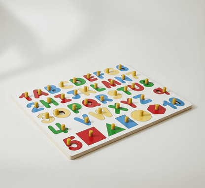 Alphabet Numbers and Shapes Educational Puzzle for Kids Early Learning