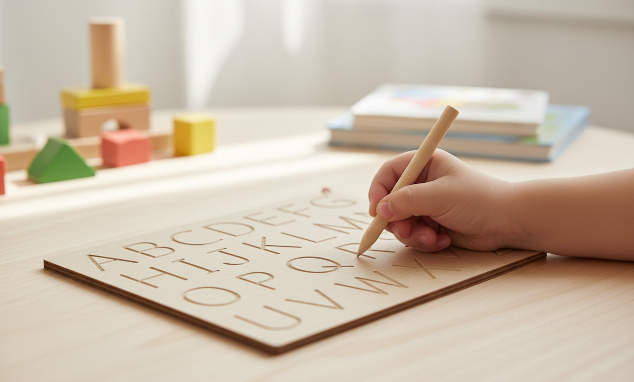 Wooden Tracing Board Capital & Small Alphabet Combo Set for Kids Early Learning