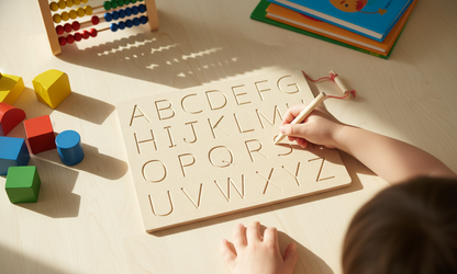 Wooden Tracing Board Capital & Small Alphabet Combo Set for Kids Early Learning