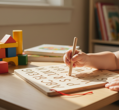 Wooden Tracing Board Capital & Small Alphabet Combo Set for Kids Early Learning