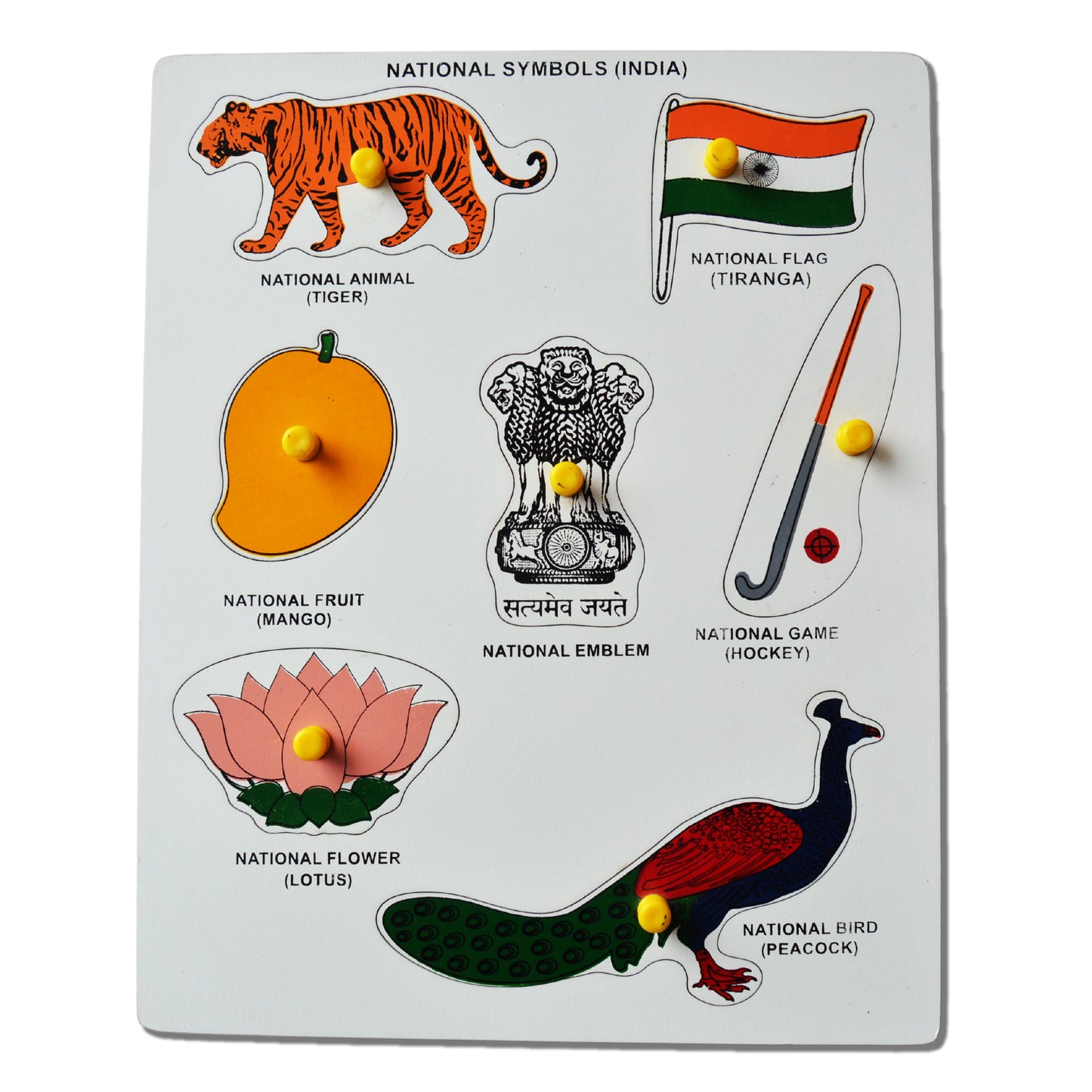 The Ally Wooden Puzzle Board, Educational Learning Toy for Kids (National Symbol)