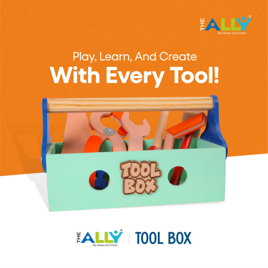 Wooden Tool Box Construction Kit Set Pretend Play  Montessori Toy for Kids