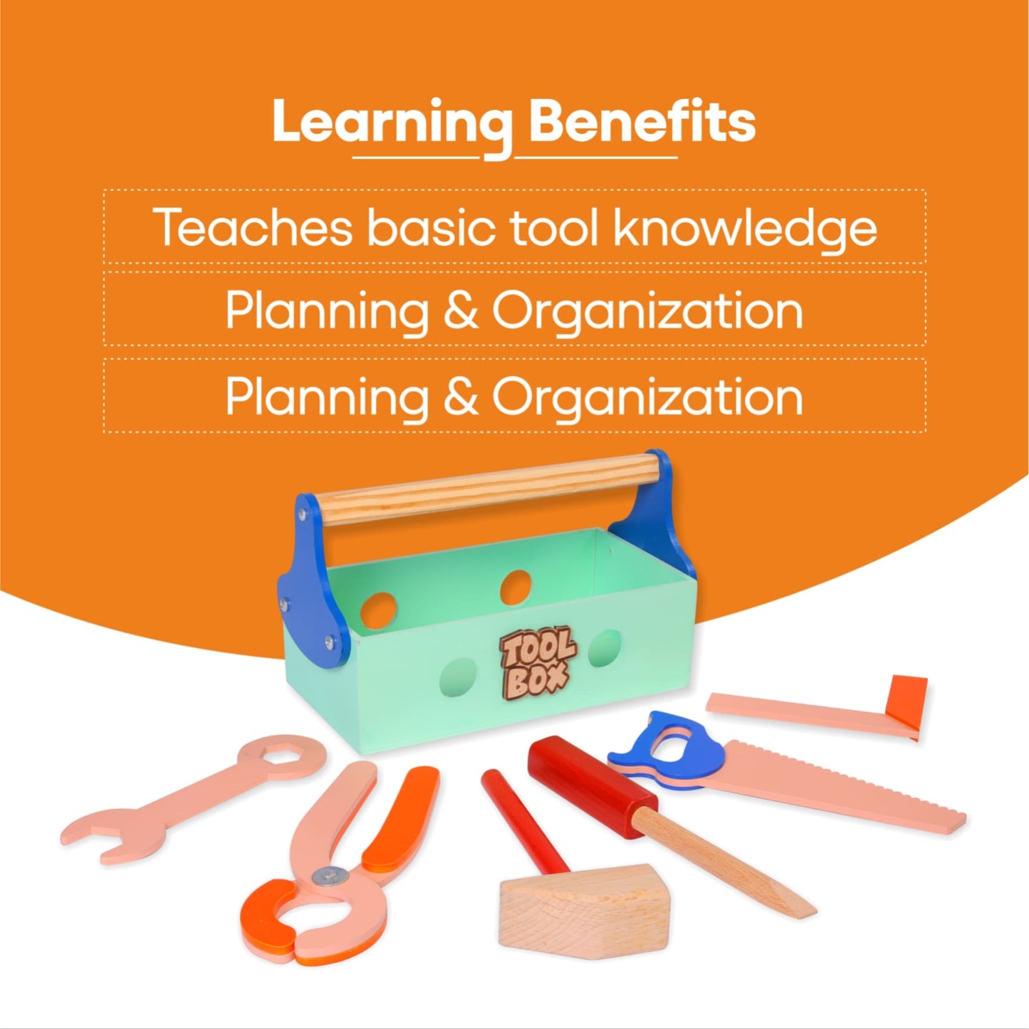 Wooden Tool Box Construction Kit Set Pretend Play  Montessori Toy for Kids