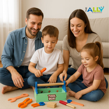 Wooden Tool Box Construction Kit Set Pretend Play  Montessori Toy for Kids