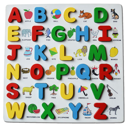 Wooden Alphabets with picture educational puzzle board for kids early learning