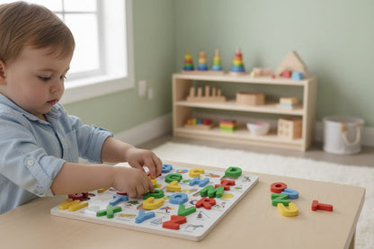 Wooden Alphabets with picture educational puzzle board for kids early learning
