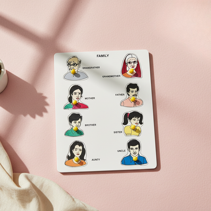 The Ally Wooden Puzzle Board, Educational Learning Toy for Kids (My Family)