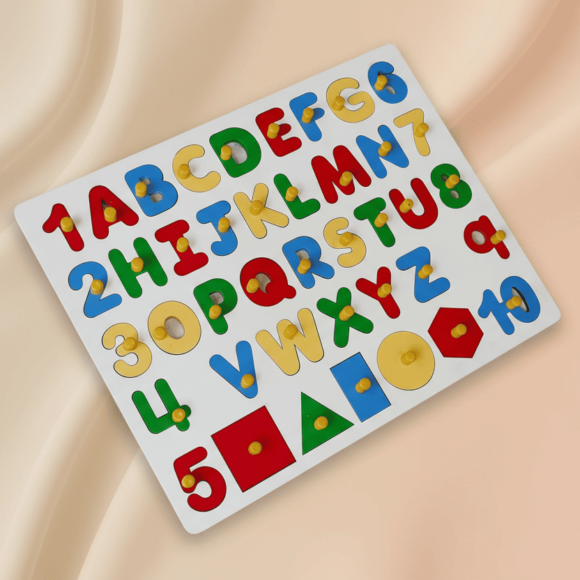 Alphabet Numbers and Shapes Educational Puzzle for Kids Early Learning