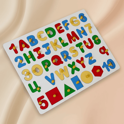 Alphabet Numbers and Shapes Educational Puzzle for Kids Early Learning