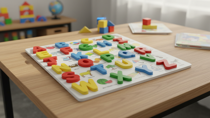 Wooden Alphabets with picture educational puzzle board for kids early learning